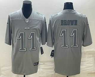 Men's Philadelphia Eagles #11 AJ Brown Gray Atmosphere Fashion Stitched Jersey,We sell and wholesale Men's Philadelphia Eagles #11 AJ Brown Gray Atmosphere Fashion Stitched Jersey on line form chian!